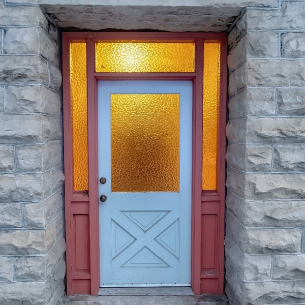 frosted glass entryway